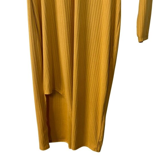 Ashley Stewart Mock Neckline One Sleeve Mustard Yellow Midi Dress Size 1X - Picture 4 of 10